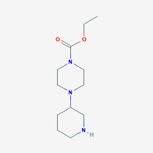 molecular formula C12H23N3O2 B5320929 ethyl 4-(3-piperidinyl)-1-piperazinecarboxylate 