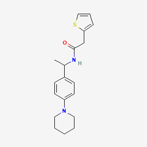 molecular formula C19H24N2OS B5320946 N-{1-[4-(1-piperidinyl)phenyl]ethyl}-2-(2-thienyl)acetamide 