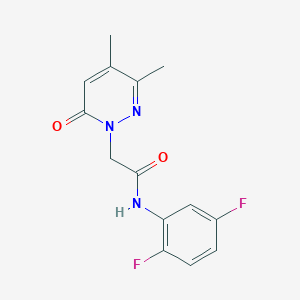molecular formula C14H13F2N3O2 B5320955 N-(2,5-difluorophenyl)-2-(3,4-dimethyl-6-oxopyridazin-1(6H)-yl)acetamide 
