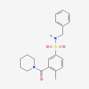 molecular formula C20H24N2O3S B5320959 N-benzyl-4-methyl-3-(piperidin-1-ylcarbonyl)benzenesulfonamide 