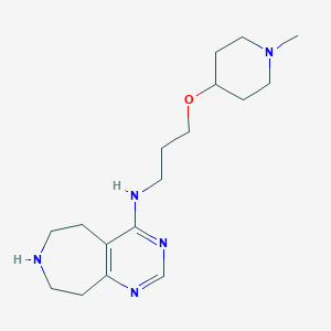 molecular formula C17H29N5O B5320963 N-{3-[(1-methyl-4-piperidinyl)oxy]propyl}-6,7,8,9-tetrahydro-5H-pyrimido[4,5-d]azepin-4-amine dihydrochloride 