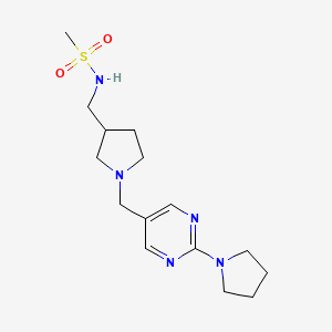 molecular formula C15H25N5O2S B5320966 N-({1-[(2-pyrrolidin-1-ylpyrimidin-5-yl)methyl]pyrrolidin-3-yl}methyl)methanesulfonamide 