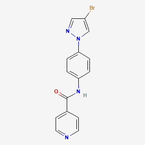 molecular formula C15H11BrN4O B5320979 N-[4-(4-bromo-1H-pyrazol-1-yl)phenyl]isonicotinamide 