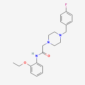 molecular formula C21H26FN3O2 B5321006 N-(2-ETHOXYPHENYL)-2-{4-[(4-FLUOROPHENYL)METHYL]PIPERAZIN-1-YL}ACETAMIDE 