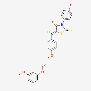 molecular formula C26H22FNO4S2 B5321042 3-(4-fluorophenyl)-5-{4-[3-(3-methoxyphenoxy)propoxy]benzylidene}-2-thioxo-1,3-thiazolidin-4-one 