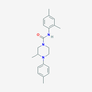 molecular formula C21H27N3O B5321143 N-(2,4-dimethylphenyl)-3-methyl-4-(4-methylphenyl)piperazine-1-carboxamide 