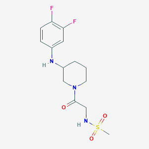 molecular formula C14H19F2N3O3S B5321234 N-(2-{3-[(3,4-difluorophenyl)amino]-1-piperidinyl}-2-oxoethyl)methanesulfonamide 