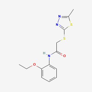 molecular formula C13H15N3O2S2 B5321246 N-(2-ethoxyphenyl)-2-[(5-methyl-1,3,4-thiadiazol-2-yl)sulfanyl]acetamide 