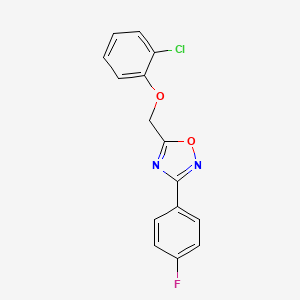 molecular formula C15H10ClFN2O2 B5321366 5-[(2-chlorophenoxy)methyl]-3-(4-fluorophenyl)-1,2,4-oxadiazole 