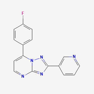 molecular formula C16H10FN5 B5321414 3-[7-(4-FLUOROPHENYL)-[1,2,4]TRIAZOLO[1,5-A]PYRIMIDIN-2-YL]PYRIDINE 