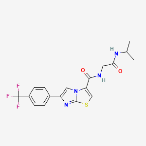 molecular formula C18H17F3N4O2S B5321452 N-[2-(isopropylamino)-2-oxoethyl]-6-[4-(trifluoromethyl)phenyl]imidazo[2,1-b][1,3]thiazole-3-carboxamide 