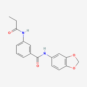 molecular formula C17H16N2O4 B5321497 N-(1,3-benzodioxol-5-yl)-3-(propanoylamino)benzamide 