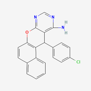 molecular formula C21H14ClN3O B5321562 12-(4-chlorophenyl)-12H-benzo[5,6]chromeno[2,3-d]pyrimidin-11-amine 