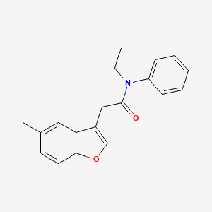 molecular formula C19H19NO2 B5321615 N-ethyl-2-(5-methyl-1-benzofuran-3-yl)-N-phenylacetamide 