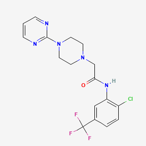molecular formula C17H17ClF3N5O B5321710 N-[2-chloro-5-(trifluoromethyl)phenyl]-2-[4-(pyrimidin-2-yl)piperazin-1-yl]acetamide 