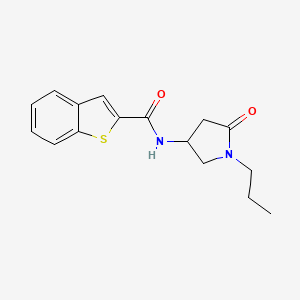 molecular formula C16H18N2O2S B5321747 N-(5-oxo-1-propylpyrrolidin-3-yl)-1-benzothiophene-2-carboxamide 