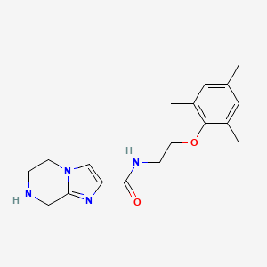 molecular formula C18H24N4O2 B5321781 N-[2-(mesityloxy)ethyl]-5,6,7,8-tetrahydroimidazo[1,2-a]pyrazine-2-carboxamide 