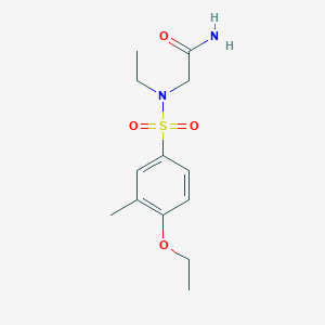 molecular formula C13H20N2O4S B5321976 N~2~-[(4-ethoxy-3-methylphenyl)sulfonyl]-N~2~-ethylglycinamide 
