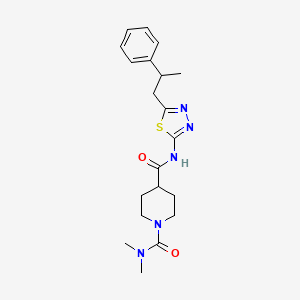 molecular formula C20H27N5O2S B5322190 N~1~,N~1~-dimethyl-N~4~-[5-(2-phenylpropyl)-1,3,4-thiadiazol-2-yl]piperidine-1,4-dicarboxamide 