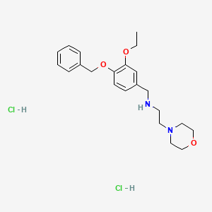 molecular formula C22H32Cl2N2O3 B5322395 N-[(3-ethoxy-4-phenylmethoxyphenyl)methyl]-2-morpholin-4-ylethanamine;dihydrochloride 
