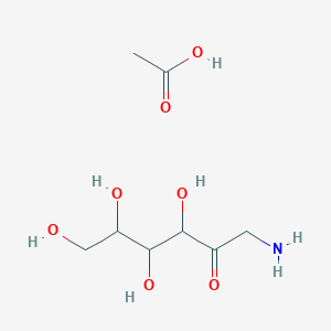 molecular formula C8H17NO7 B053225 Acetic acid;1-amino-3,4,5,6-tetrahydroxyhexan-2-one CAS No. 6333-49-9