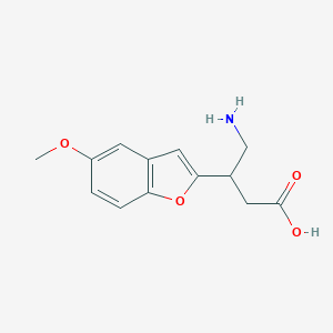 molecular formula C13H15NO4 B053250 4-Amino-3-(5-methoxy-benzofuran-2-yl)-butyric acid CAS No. 121715-56-8