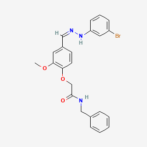 molecular formula C23H22BrN3O3 B5325256 N~1~-BENZYL-2-(4-{[(Z)-2-(3-BROMOPHENYL)HYDRAZONO]METHYL}-2-METHOXYPHENOXY)ACETAMIDE 