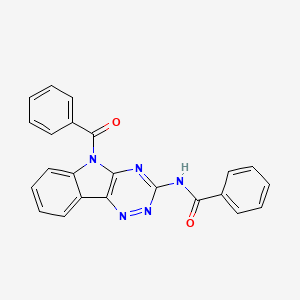 molecular formula C23H15N5O2 B5325260 N-(5-benzoyl-[1,2,4]triazino[5,6-b]indol-3-yl)benzamide 