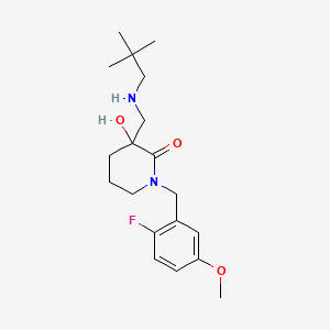molecular formula C19H29FN2O3 B5325478 3-{[(2,2-dimethylpropyl)amino]methyl}-1-(2-fluoro-5-methoxybenzyl)-3-hydroxypiperidin-2-one 