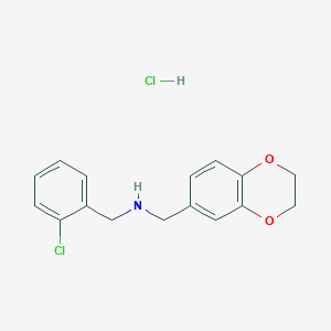 molecular formula C16H17Cl2NO2 B5325537 N-[(2-chlorophenyl)methyl]-1-(2,3-dihydro-1,4-benzodioxin-6-yl)methanamine;hydrochloride 