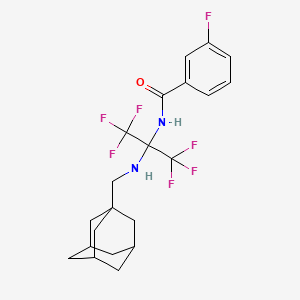 molecular formula C21H23F7N2O B5325616 N-(2-{[(ADAMANTAN-1-YL)METHYL]AMINO}-1,1,1,3,3,3-HEXAFLUOROPROPAN-2-YL)-3-FLUOROBENZAMIDE 