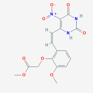 molecular formula C16H15N3O8 B5325619 methyl {2-methoxy-6-[(Z)-2-(5-nitro-2,6-dioxo-1,2,3,6-tetrahydropyrimidin-4-yl)ethenyl]phenoxy}acetate 