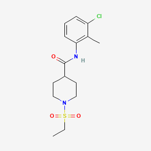 molecular formula C15H21ClN2O3S B5325695 N-(3-chloro-2-methylphenyl)-1-(ethylsulfonyl)piperidine-4-carboxamide 
