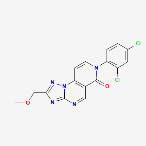 molecular formula C16H11Cl2N5O2 B5325851 11-(2,4-Dichlorophenyl)-4-(methoxymethyl)-2,3,5,7,11-pentazatricyclo[7.4.0.02,6]trideca-1(9),3,5,7,12-pentaen-10-one 