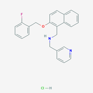 molecular formula C24H22ClFN2O B5326021 N-[[2-[(2-fluorophenyl)methoxy]naphthalen-1-yl]methyl]-1-pyridin-3-ylmethanamine;hydrochloride 