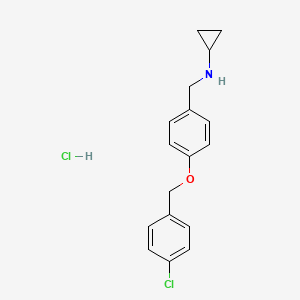 molecular formula C17H19Cl2NO B5326053 N-[[4-[(4-chlorophenyl)methoxy]phenyl]methyl]cyclopropanamine;hydrochloride 
