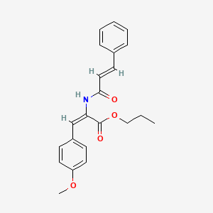 molecular formula C22H23NO4 B5326165 propyl (E)-3-(4-methoxyphenyl)-2-[[(E)-3-phenylprop-2-enoyl]amino]prop-2-enoate 