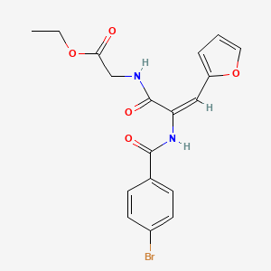 molecular formula C18H17BrN2O5 B5326193 ethyl 2-[[(E)-2-[(4-bromobenzoyl)amino]-3-(furan-2-yl)prop-2-enoyl]amino]acetate 