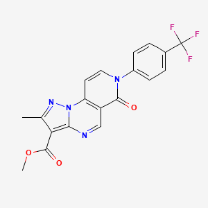 molecular formula C19H13F3N4O3 B5326332 Methyl 4-methyl-10-oxo-11-[4-(trifluoromethyl)phenyl]-2,3,7,11-tetrazatricyclo[7.4.0.02,6]trideca-1(9),3,5,7,12-pentaene-5-carboxylate 