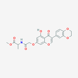 molecular formula C23H21NO9 B5326542 Methyl 2-[[2-[3-(2,3-dihydro-1,4-benzodioxin-6-yl)-5-hydroxy-4-oxochromen-7-yl]oxyacetyl]amino]propanoate 