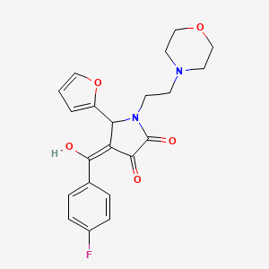 molecular formula C21H21FN2O5 B5326571 4-(4-fluorobenzoyl)-5-(furan-2-yl)-3-hydroxy-1-[2-(morpholin-4-yl)ethyl]-2,5-dihydro-1H-pyrrol-2-one 