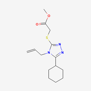 molecular formula C14H21N3O2S B5326680 METHYL 2-[(4-ALLYL-5-CYCLOHEXYL-4H-1,2,4-TRIAZOL-3-YL)SULFANYL]ACETATE 