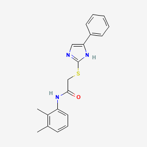 molecular formula C19H19N3OS B5326824 N-(2,3-Dimethylphenyl)-2-((4-phenyl-1H-imidazol-2-yl)thio)acetamide 