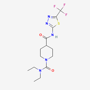 molecular formula C14H20F3N5O2S B5326958 N~1~,N~1~-diethyl-N~4~-[5-(trifluoromethyl)-1,3,4-thiadiazol-2-yl]piperidine-1,4-dicarboxamide 