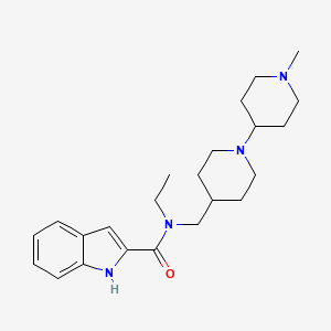 molecular formula C23H34N4O B5327327 N-ethyl-N-[[1-(1-methylpiperidin-4-yl)piperidin-4-yl]methyl]-1H-indole-2-carboxamide 