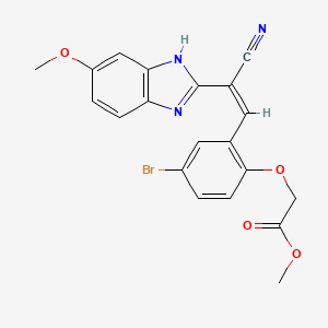 molecular formula C20H16BrN3O4 B5327514 methyl {4-bromo-2-[(Z)-2-cyano-2-(5-methoxy-1H-benzimidazol-2-yl)ethenyl]phenoxy}acetate 