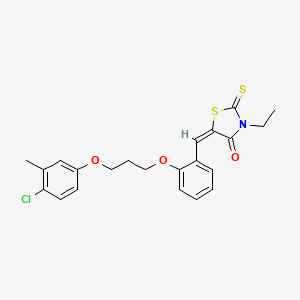 molecular formula C22H22ClNO3S2 B5327862 (5E)-5-[[2-[3-(4-chloro-3-methylphenoxy)propoxy]phenyl]methylidene]-3-ethyl-2-sulfanylidene-1,3-thiazolidin-4-one 