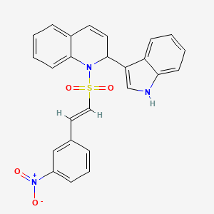 molecular formula C25H19N3O4S B5328242 TRANS-2-(1H-INDOL-3-YL)-1-(2-(3-NITRO-PH)-ETHENESULFONYL)-1,2-2H-QUINOLINE 