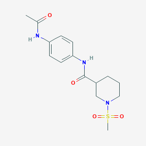 molecular formula C15H21N3O4S B5328307 N-[4-(acetylamino)phenyl]-1-(methylsulfonyl)piperidine-3-carboxamide 