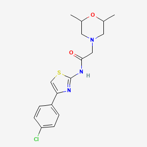 molecular formula C17H20ClN3O2S B5328349 N-[4-(4-chlorophenyl)-1,3-thiazol-2-yl]-2-(2,6-dimethylmorpholin-4-yl)acetamide 